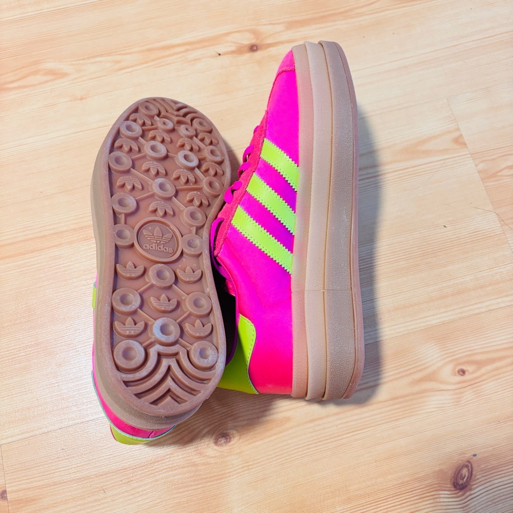 Adidas Gazelle Bold Womens Size 6.5 Shoes Sneakers Slime Fuchsia Pink Green NEW - Picture 8 of 10